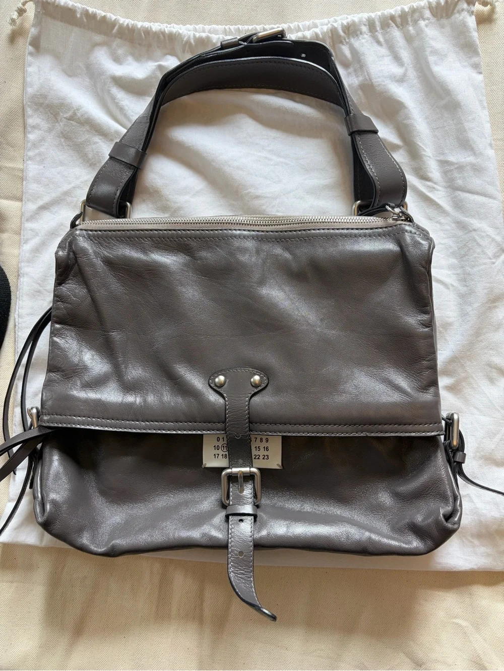 N/A grey leather